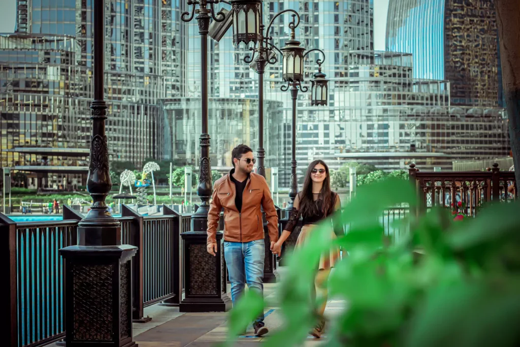 Pre-wedding photography with iconic Burj Khalifa