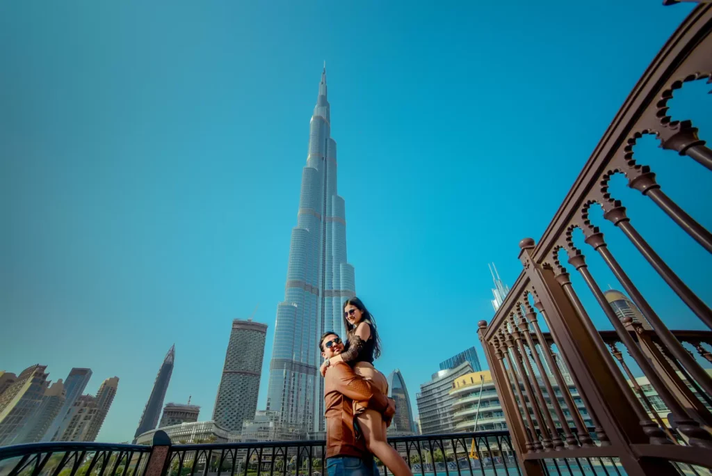 Luxury pre-wedding shoot with Burj Khalifa backdrop