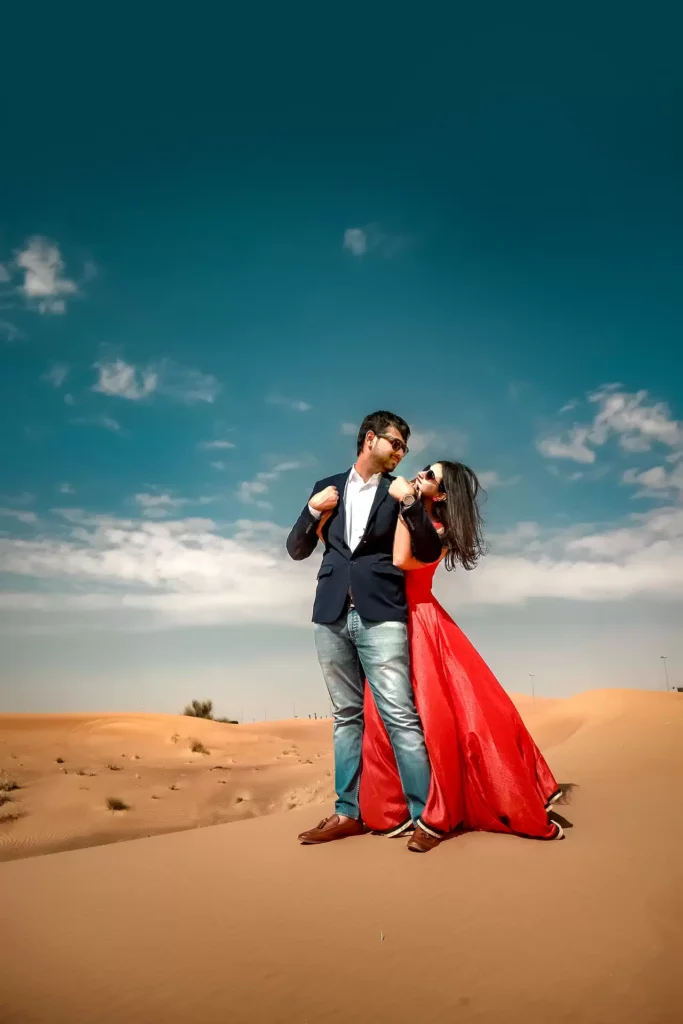 Arabian desert love story, pre-wedding photography