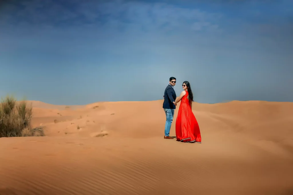 Desert sunset, luxury pre-wedding shoot