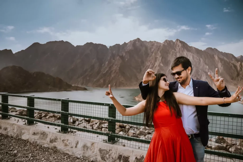 Hatta Dam during pre-wedding photoshoot