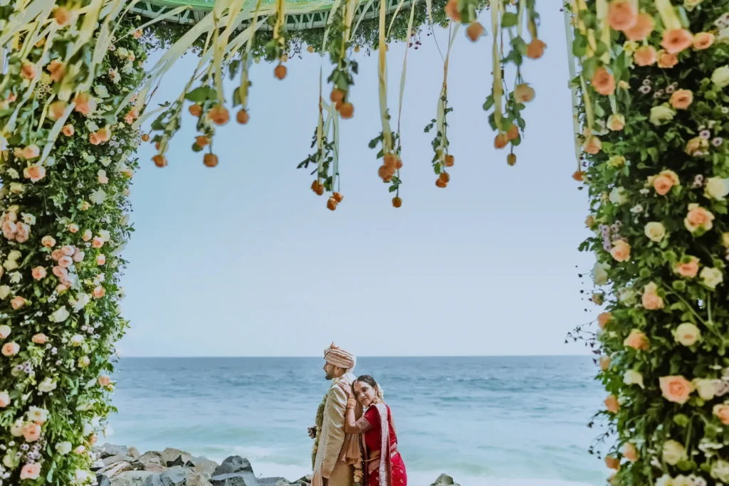 Candid moment of couple laughing together