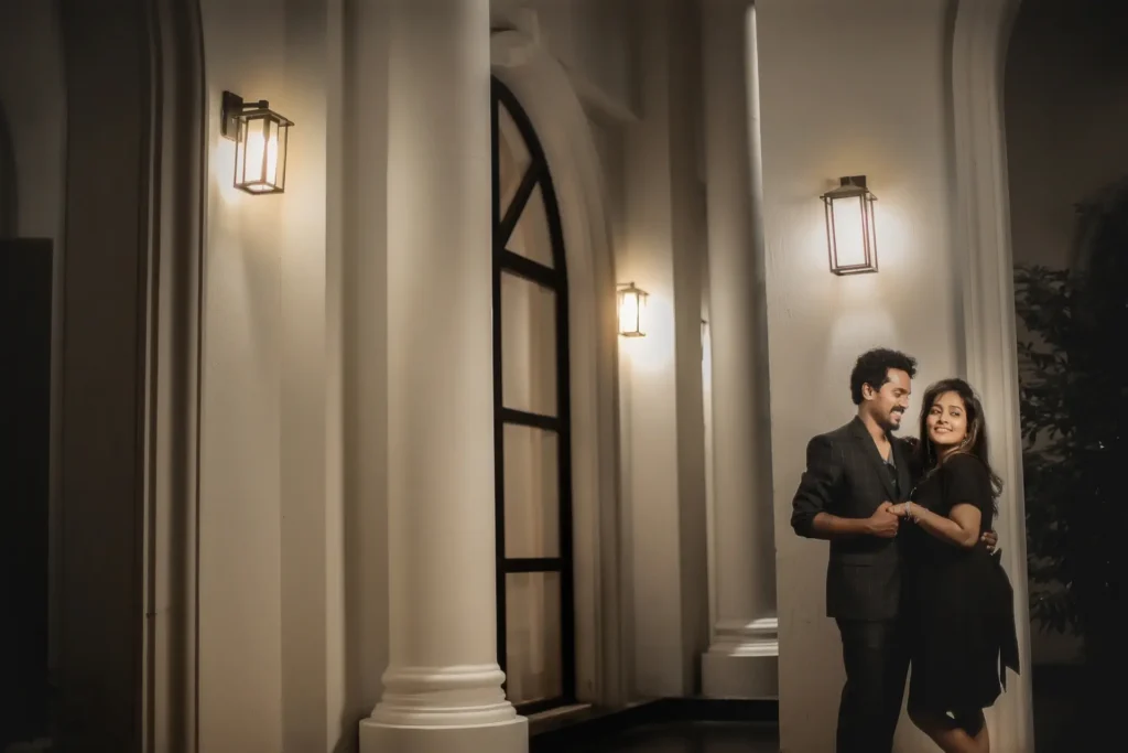 Bride and groom gazing at each other