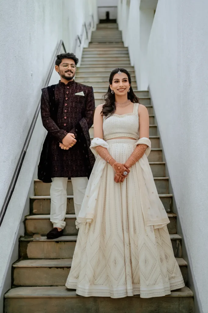 Stylish pre-wedding photoshoot of couple in Trivandrum