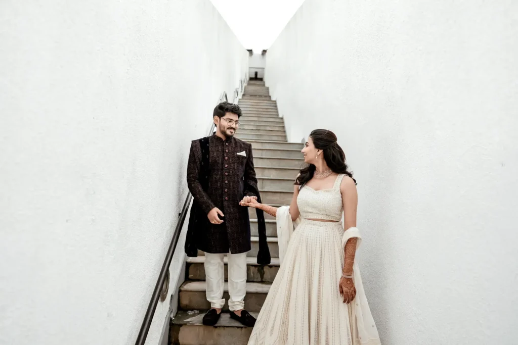 Elegant couple portrait at a Trivandrum wedding venue